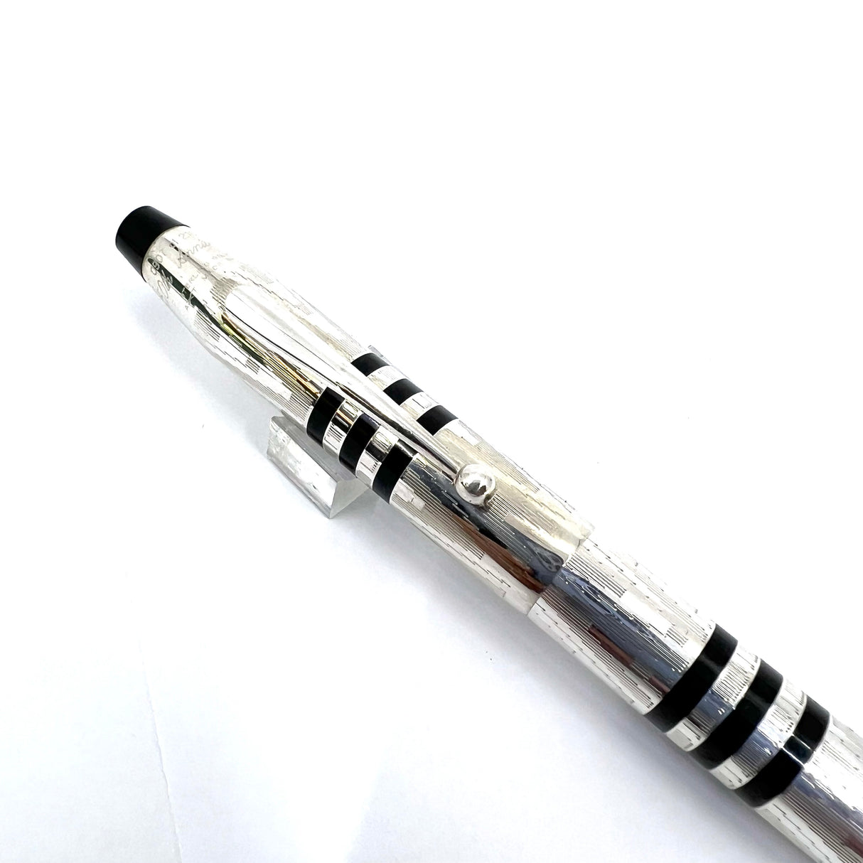 Cross 150th Anniversary Limited Edition Art Deco Sterling Silver Fountain Pen (1996) - Medium 18kt Gold Nib - MINT Condition with Complete Original Packaging