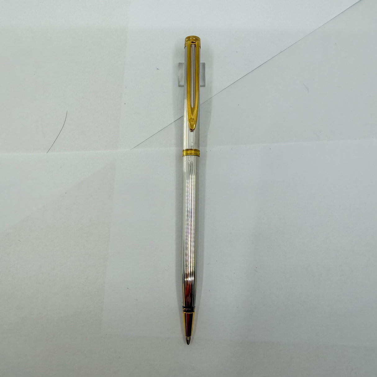 Waterman Gentleman Sterling Silver Ribbed Pattern Ballpoint Pen