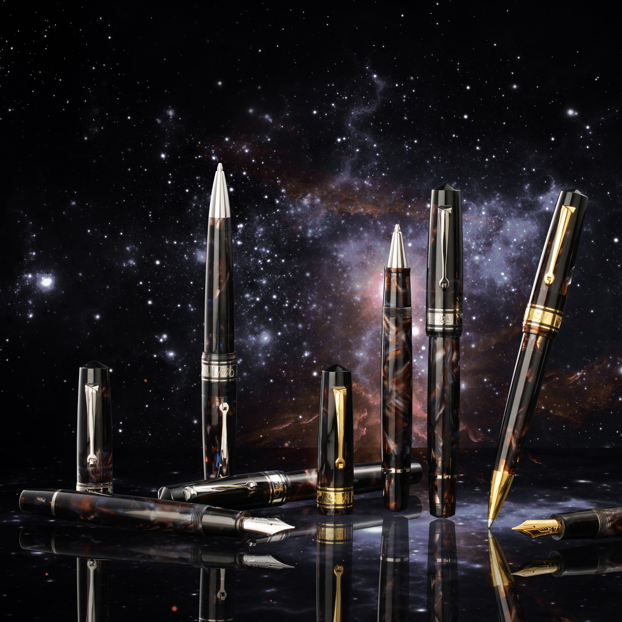 OMAS Bologna Galassia w/ Silver Trim Rollerball