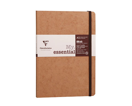 Clairefontaine My Essential Notebooks Ruled - Tan - 6 in. x 8 1/4 in. Paginated Notebook