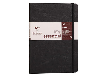 Clairefontaine My Essential Notebooks Ruled - Black - 5.75 in. x 8.25 in. Paginated Notebook
