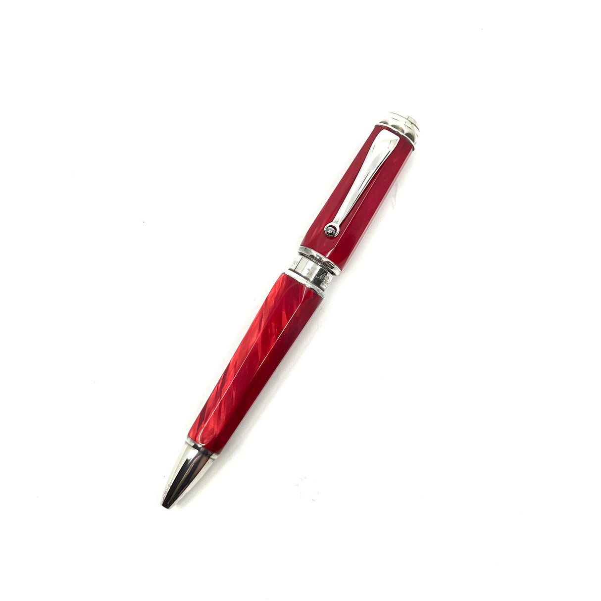 Montegrappa Espressione Lustrous Red Celluloid Facetted Ballpoint Pen