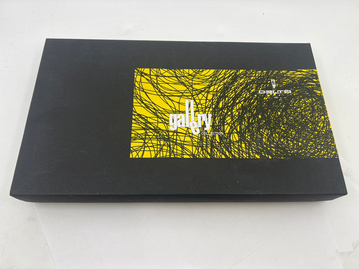 Delta Gallery Ballpoint Pen - Bright Yellow Background with Orange, Brown and Black Brushstrokes