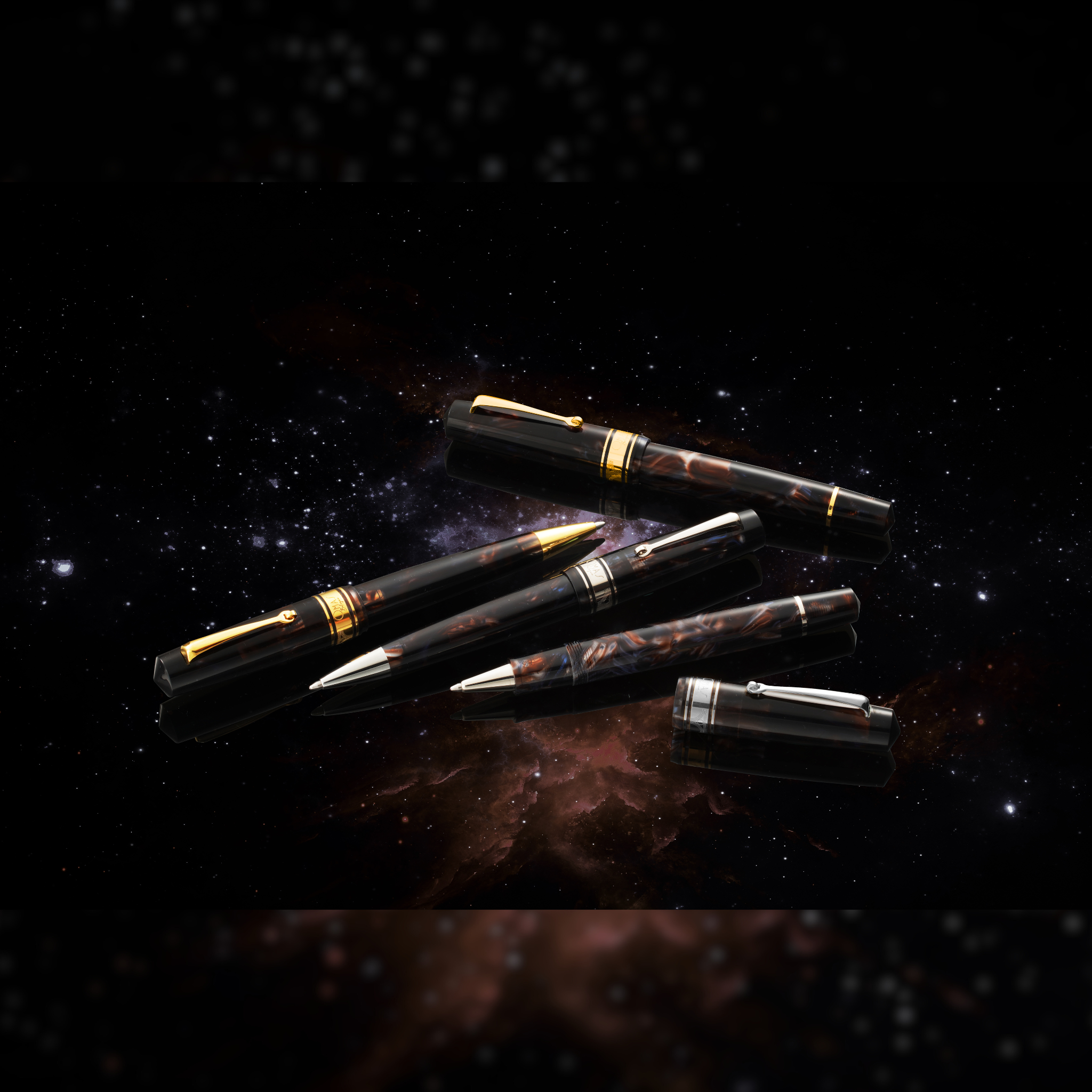 OMAS Bologna Galassia w/ Silver Trim Rollerball