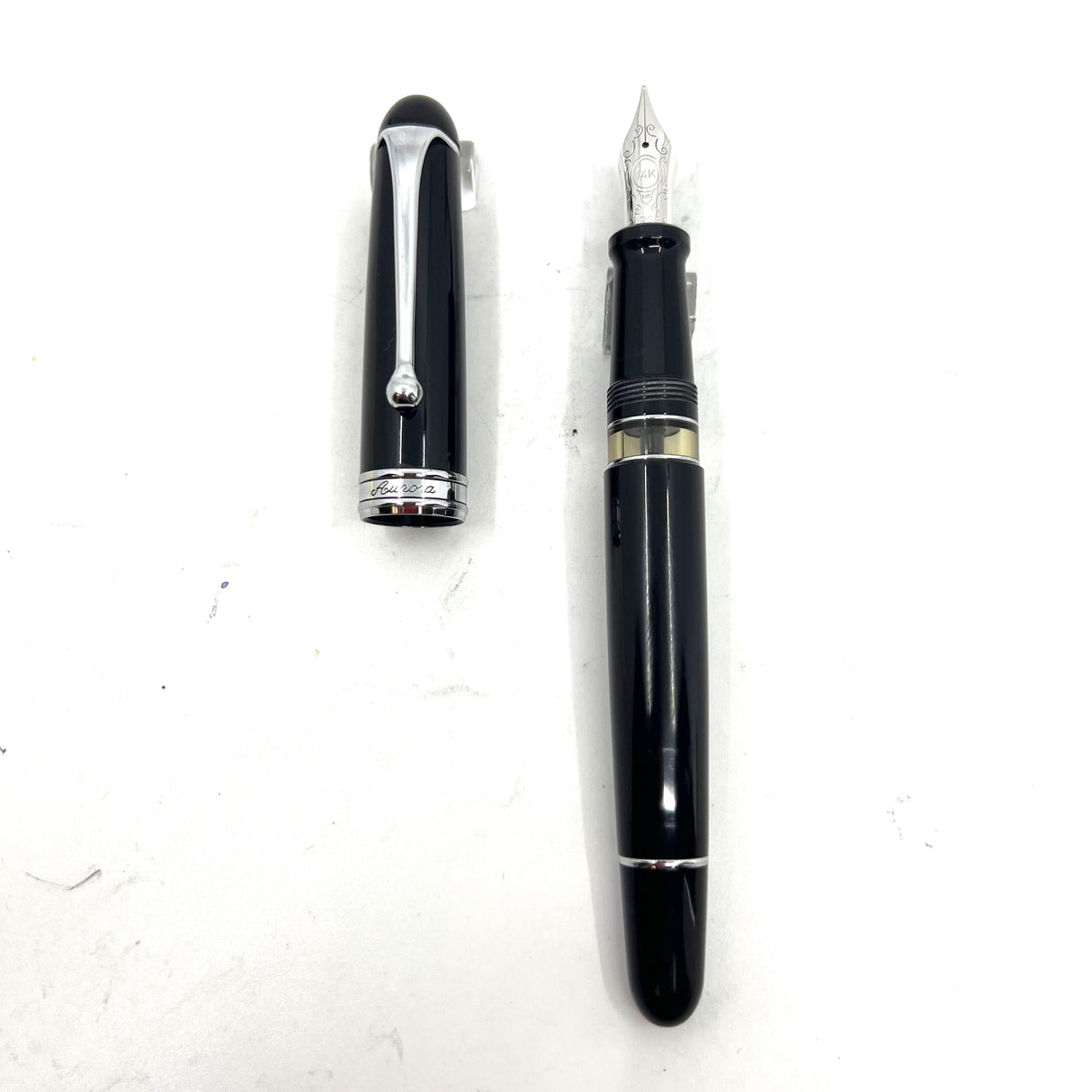 Aurora Black Large #88 Fountain Pen - Silver Plated Trim