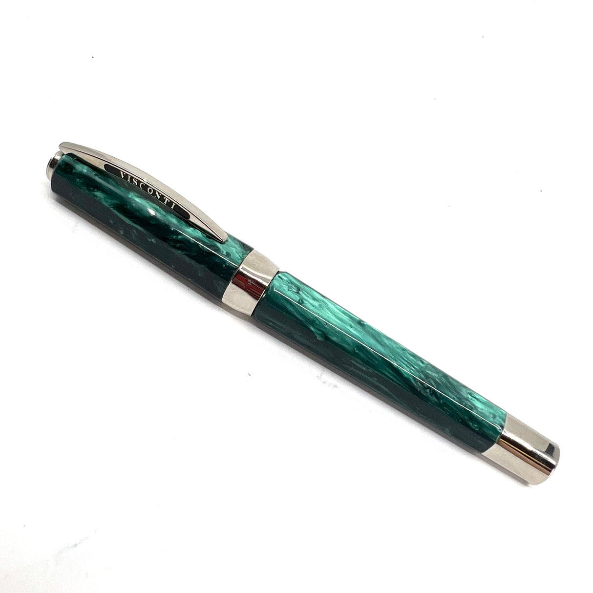 Visconti Opera Lustrous Mottled Green Facetted Fountain Pen