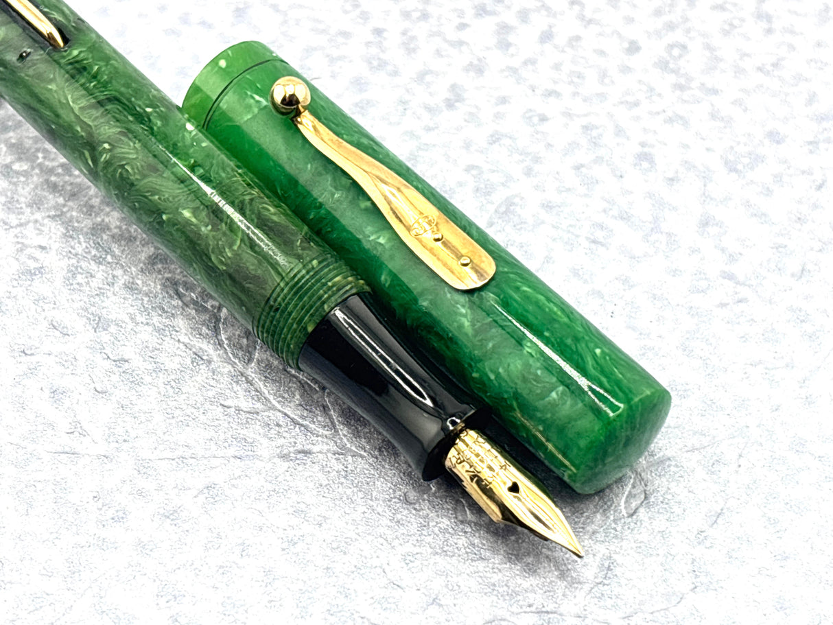 Aikin Lambert New York "Mercantile" Jade Green Celluloid Fountain Pen
