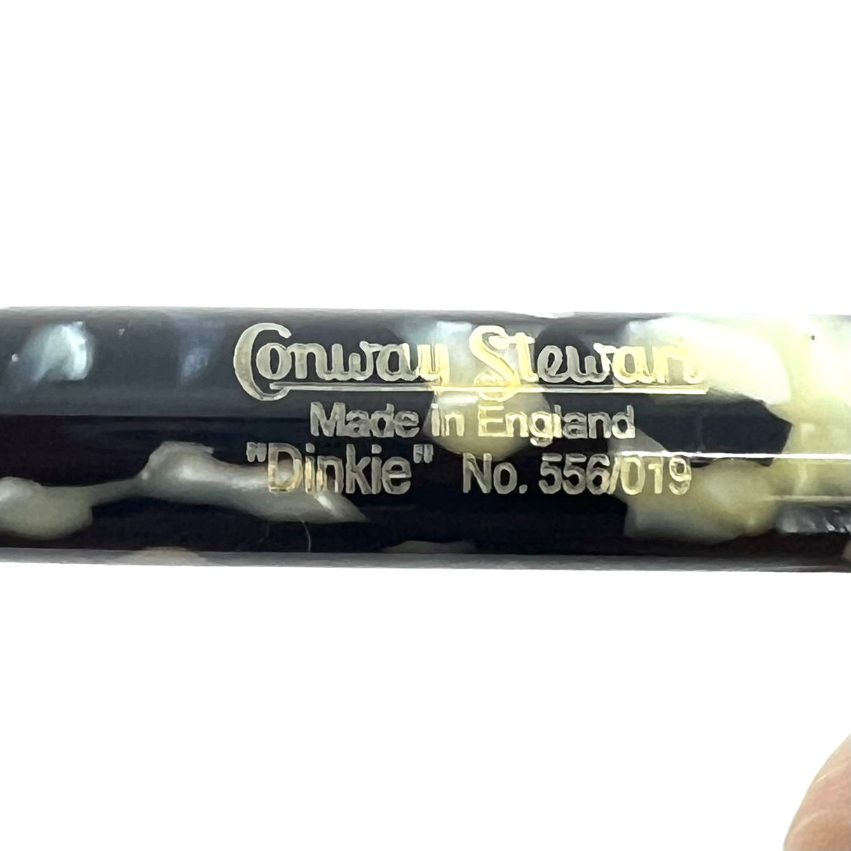 Conway Stewart Dinkie Marbled Pearl & Black Fountain Pen