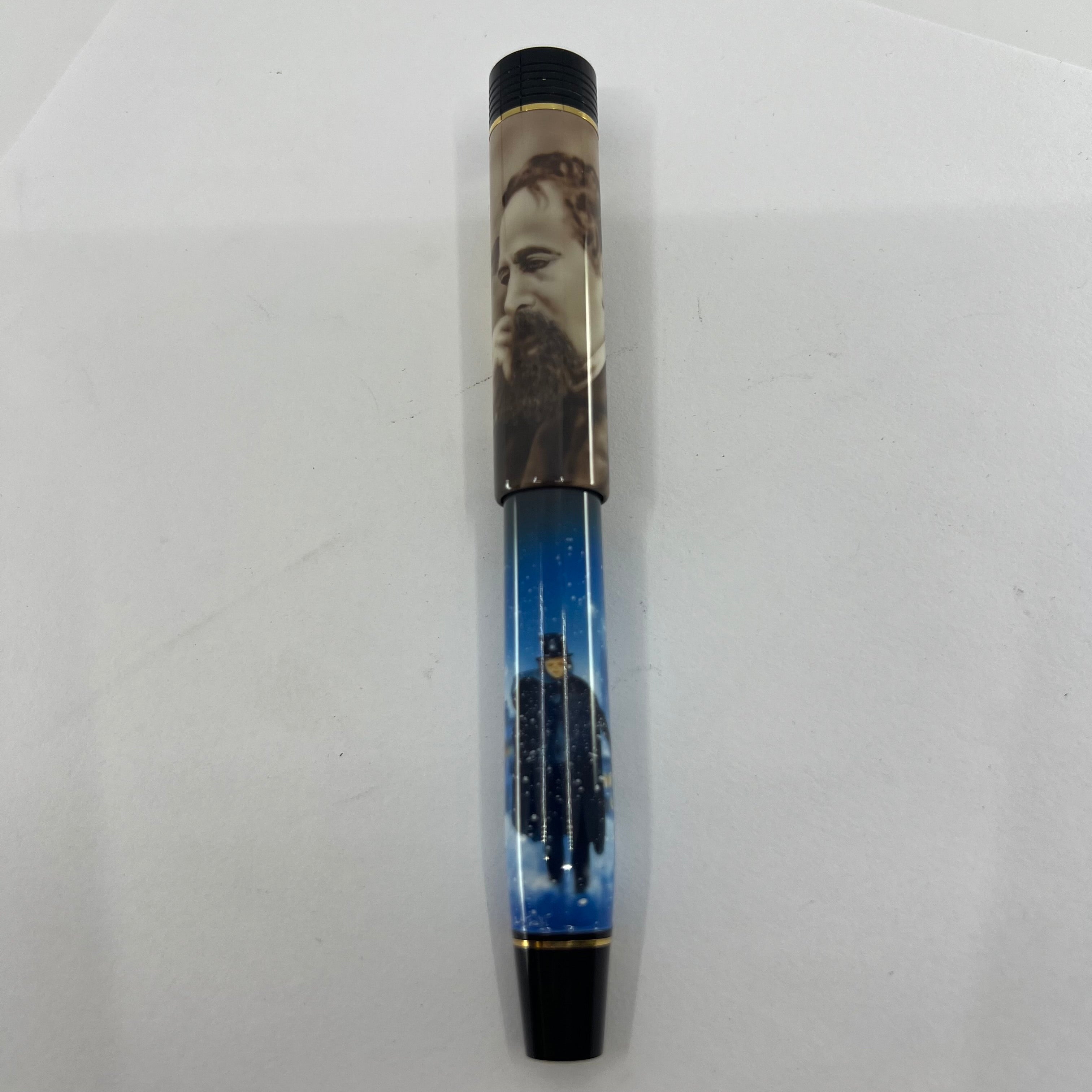 Conway-Stewart UK Charles Dickens "A Christmas Carol" Limited Edition Hand Painted Fountain Pen   -  Fine 18kt Gold Nib  - Number 1 of Only 8 Pens Made (2006)!!!