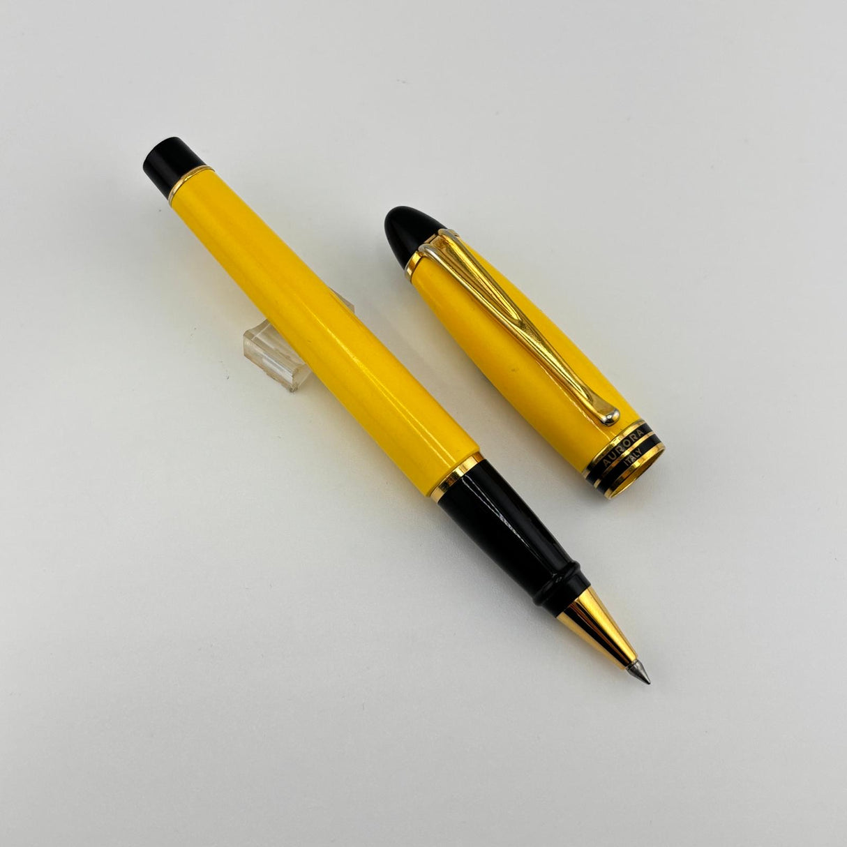 Aurora Ipsilon Resin Yellow Pen Set - Fountain Pen Rollerball and Ballpoint