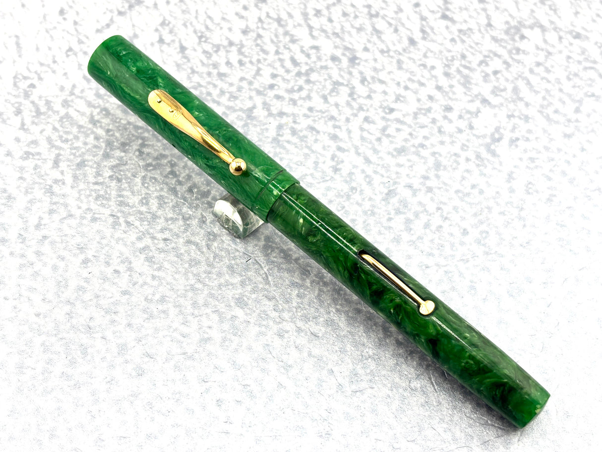Aikin Lambert New York "Mercantile" Jade Green Celluloid Fountain Pen
