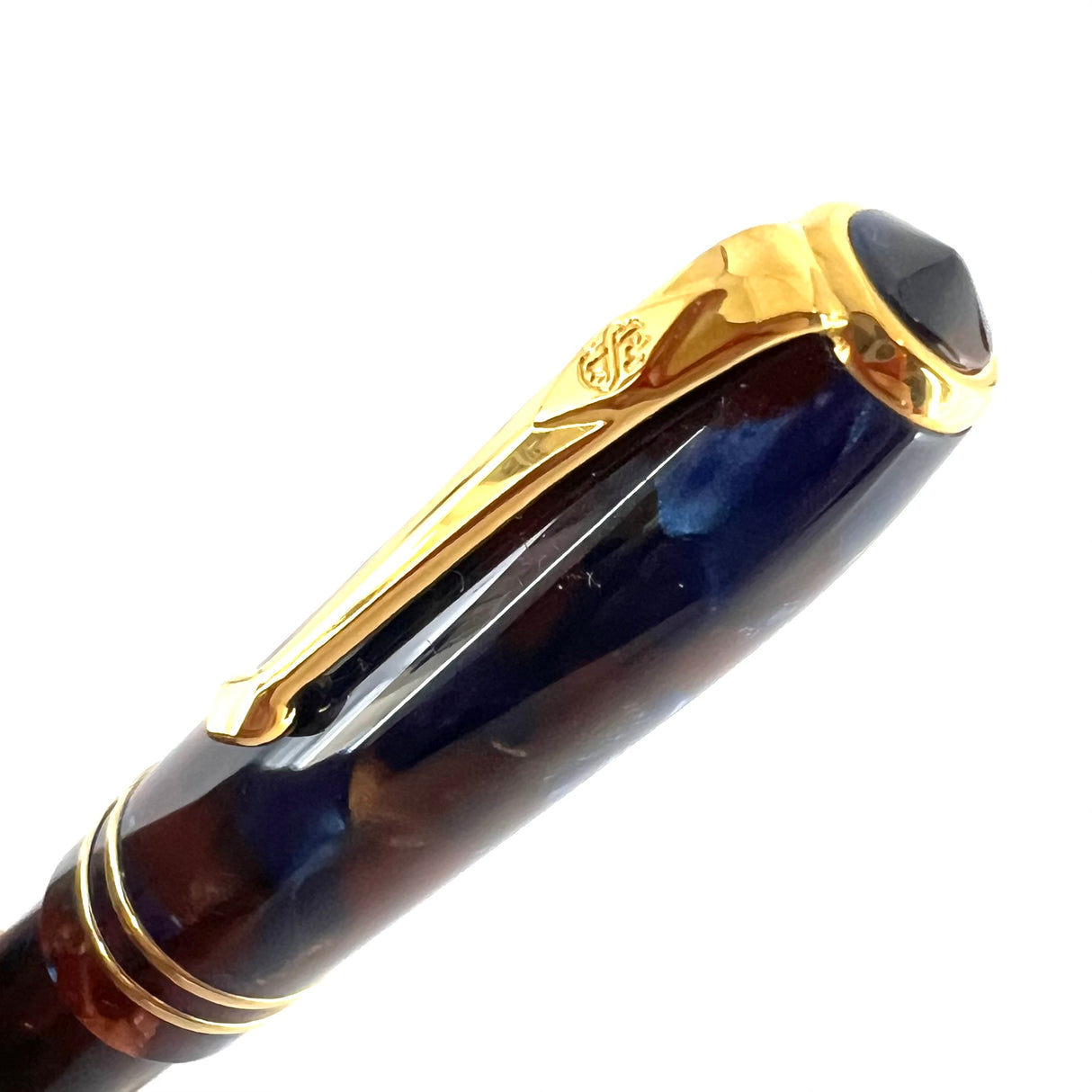 Conway Stewart Dinkie Marbled Cognac & Blue Ballpoint Pen