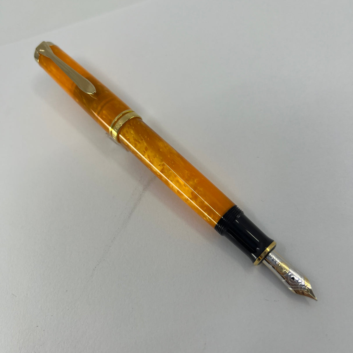 Pelikan M600 Vibrant Orange Fountain Pen - Extra Fine 14kt Gold Nib