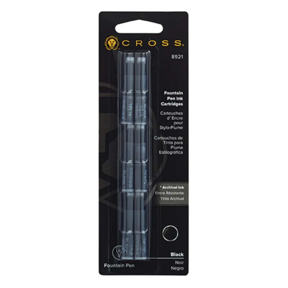 Cross Fountain Pen Ink Cartridge 8921 - Black (6 per card)