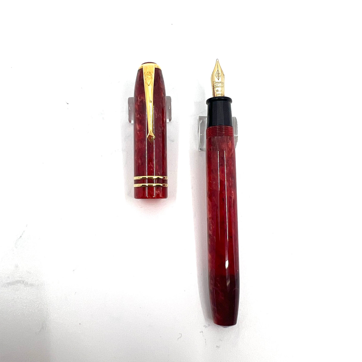 Conway Stewart Dinkie Lustrous Marbled Red Fountain Pen