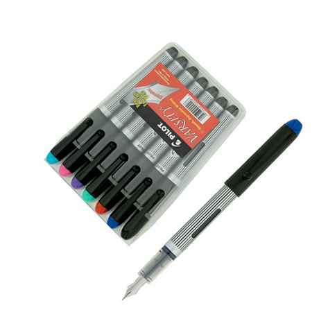 Pilot & Namiki Varsity 7 Colors of Ink - 7 Disposable Fountain Pens