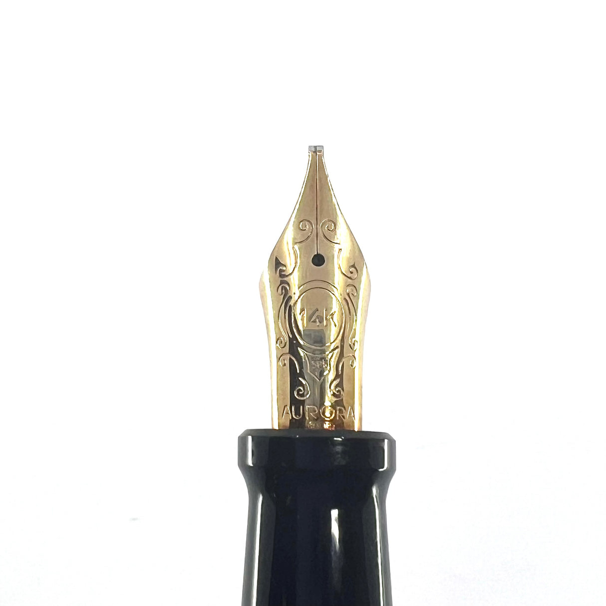 Aurora Auroloide Marbled Green Fountain Pen Circa 1996- Broad Italic 14kt Gold Nib