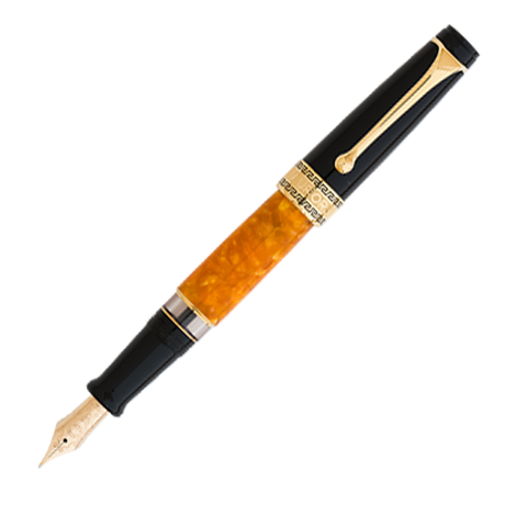 Aurora Optima O' Sole Mio Orange & Black - Fountain Pen