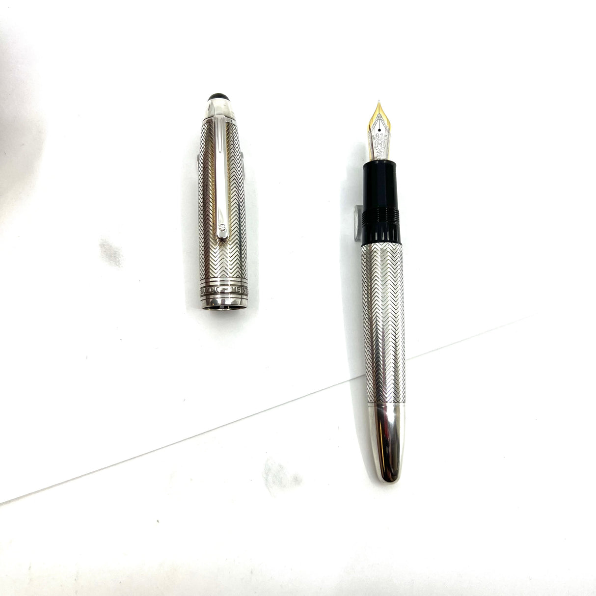 Montblanc Solitaire Sterling Silver Special Edition "Barley" LeGrand Fountain Pen - Fine 18kt Gold Nib