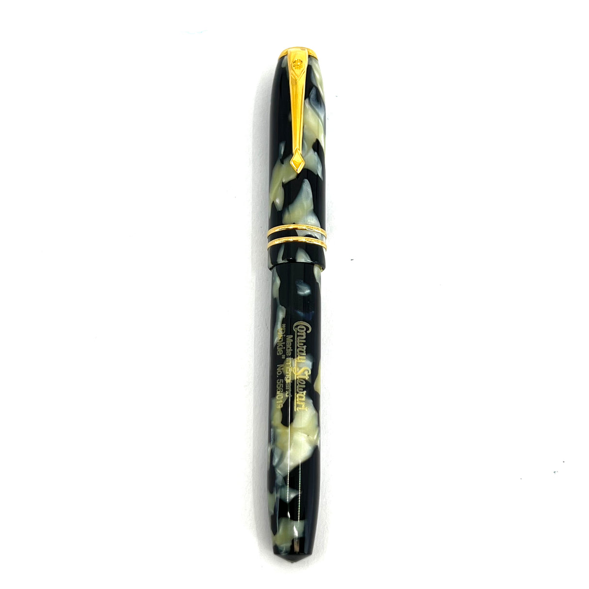 Conway Stewart Dinkie Marbled Pearl & Black Fountain Pen