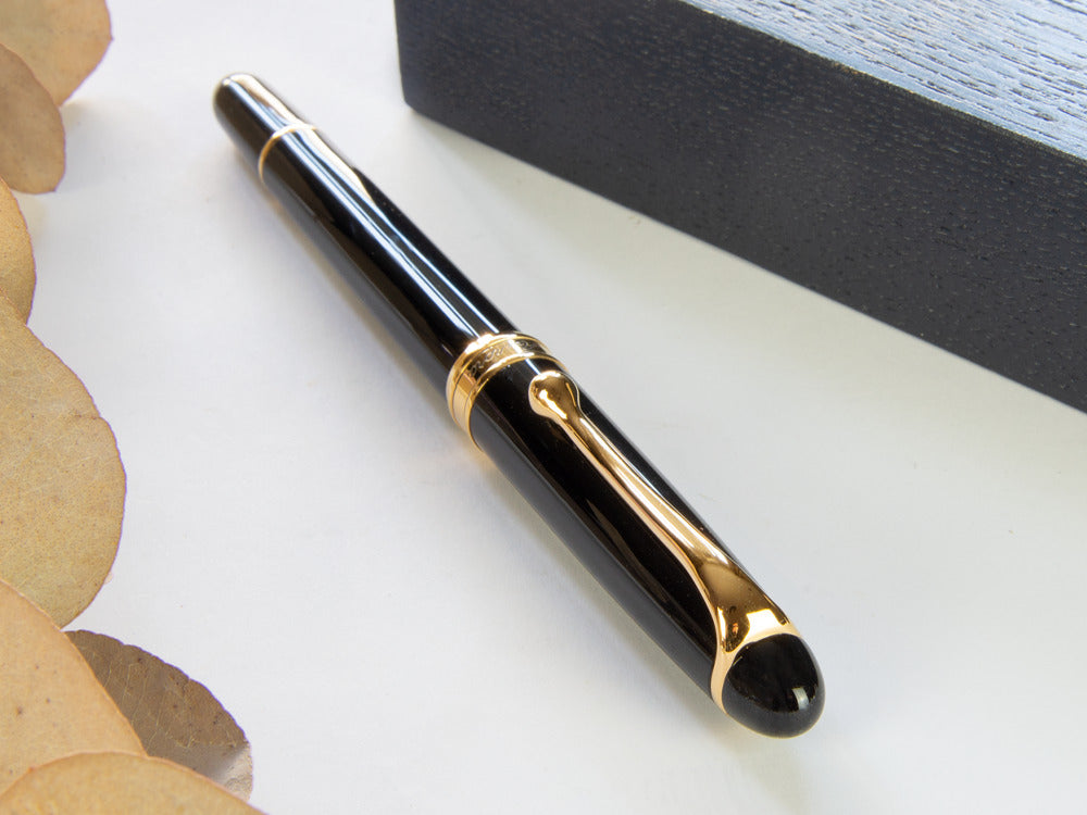 Aurora 88 Gold Plated Black Resin Small Fountain Pen