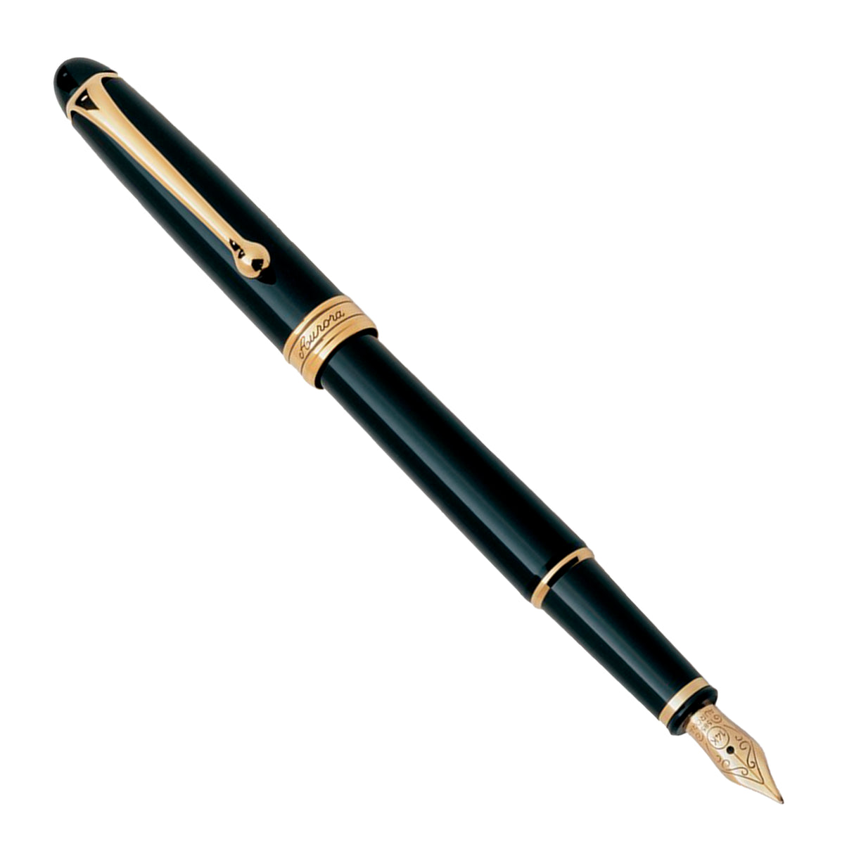 Aurora 88 Gold Plated Black Resin Small Fountain Pen