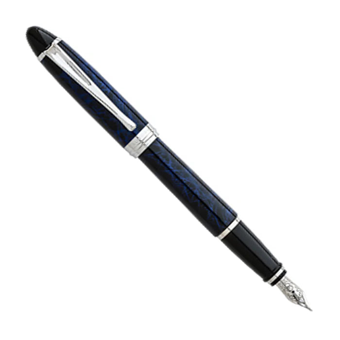 Aurora Ipsilon Deluxe Blue Lacquer Marble - Fountain Pen w/ 14kt Gold Nib