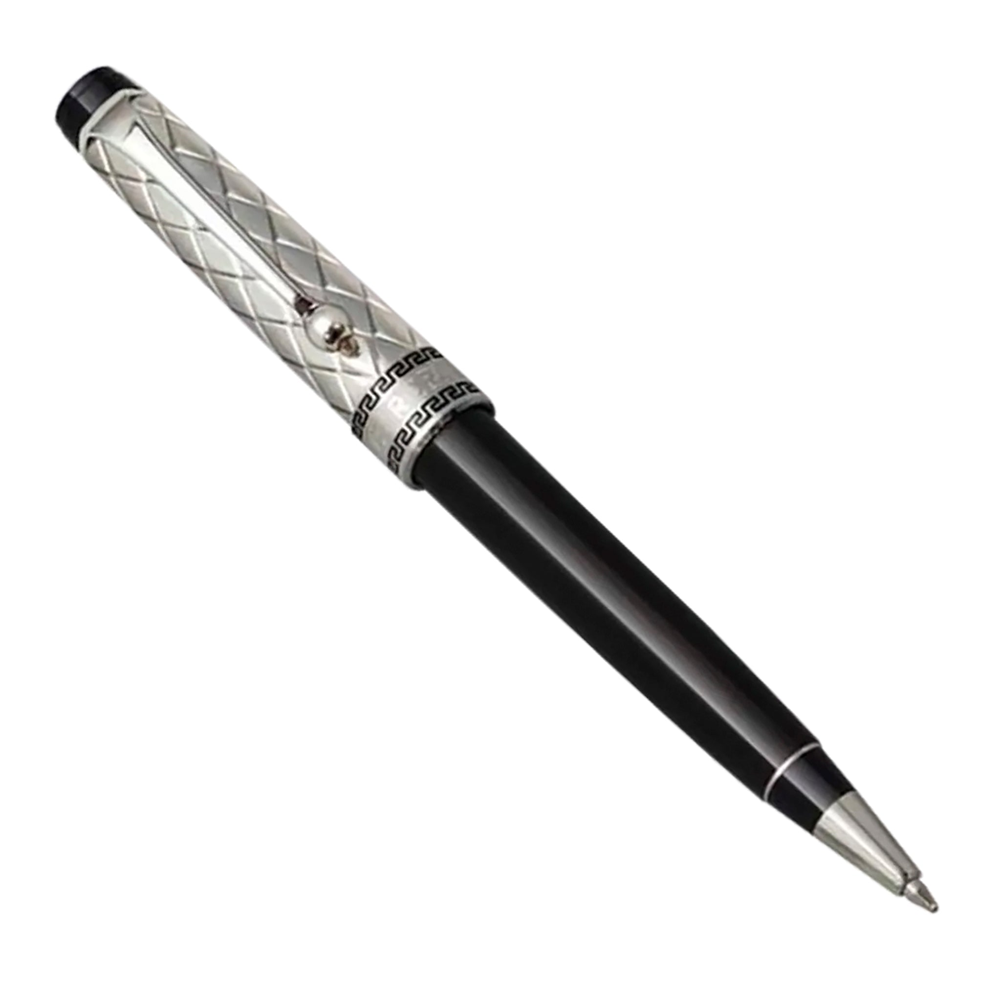 Aurora Riflessi Black Barrel and Sterling Silver Cap Ballpoint