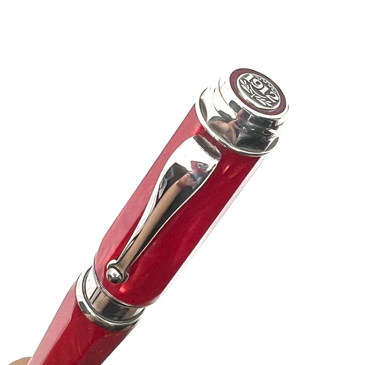 Montegrappa Espressione Lustrous Red Celluloid Facetted Ballpoint Pen