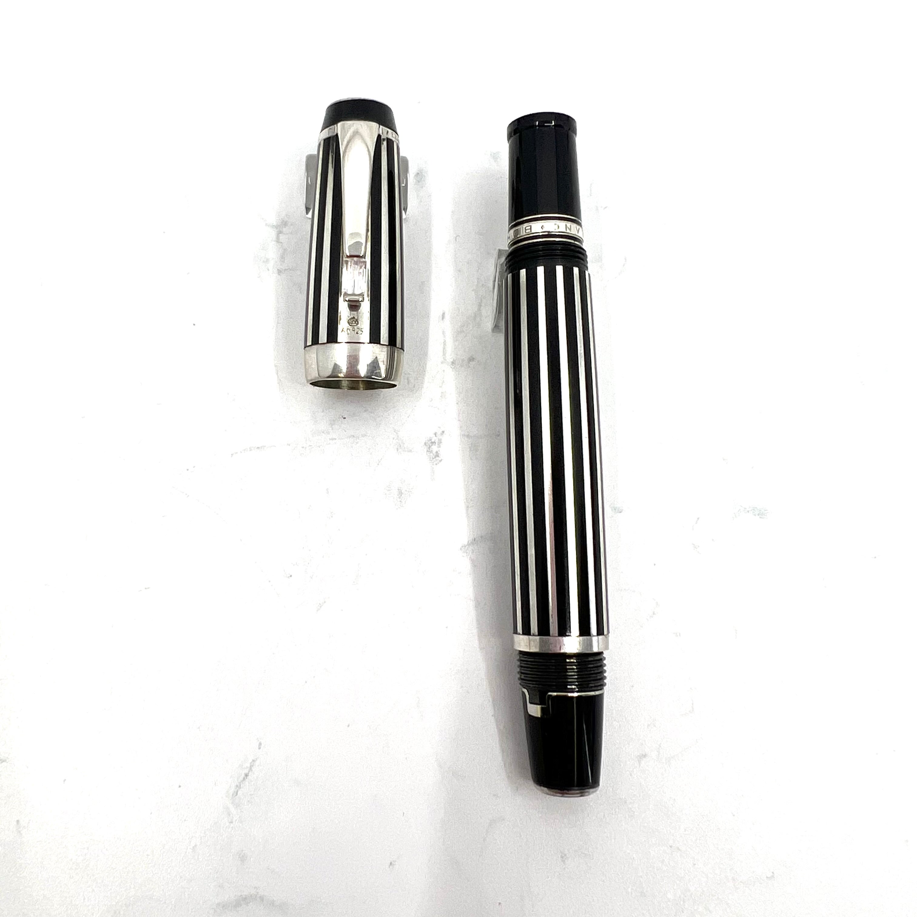 Montblanc Crystal Boheme Fountain Pen - Sterling Silver Stripes
