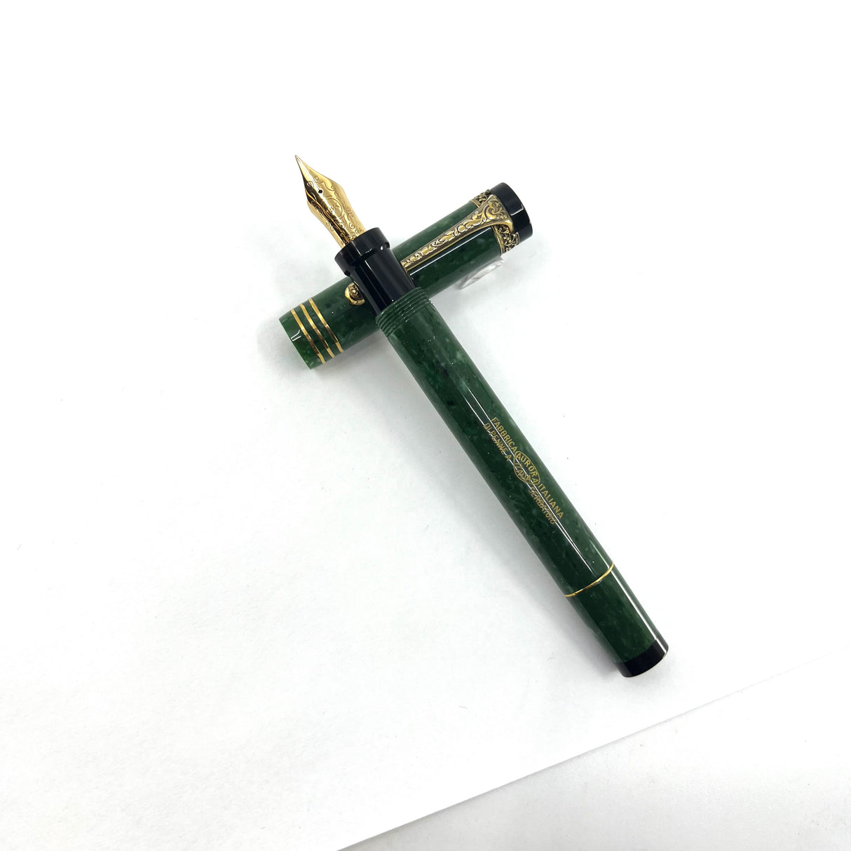 Aurora Internazionale Green Marble Auroroloide Limited Edition Fountain Pen - Fine 18kt Gold Nib