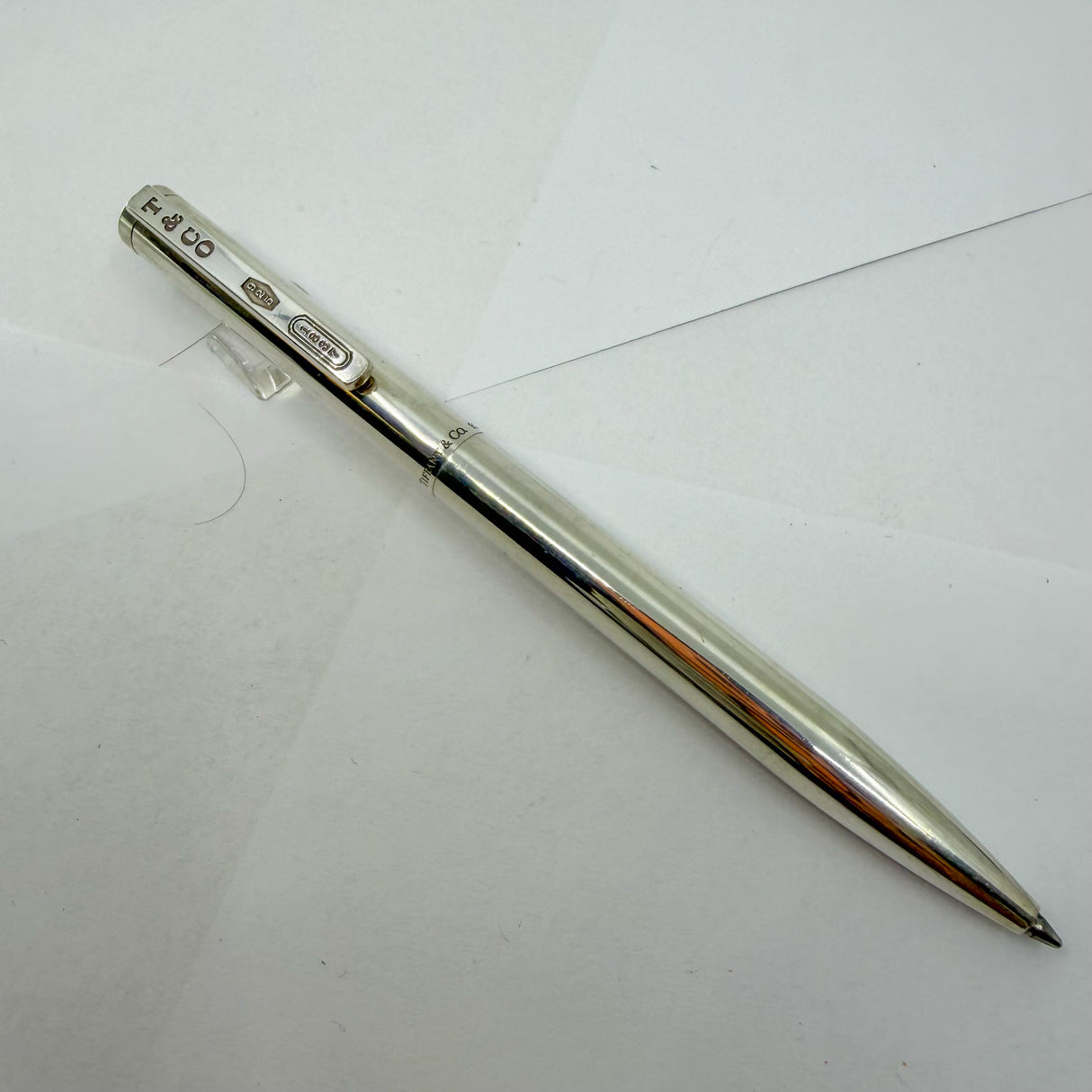 Tiffany & Co. Hefty Large Sterling Silver Ballpoint Pen in Plain Pattern - Circa 1990s