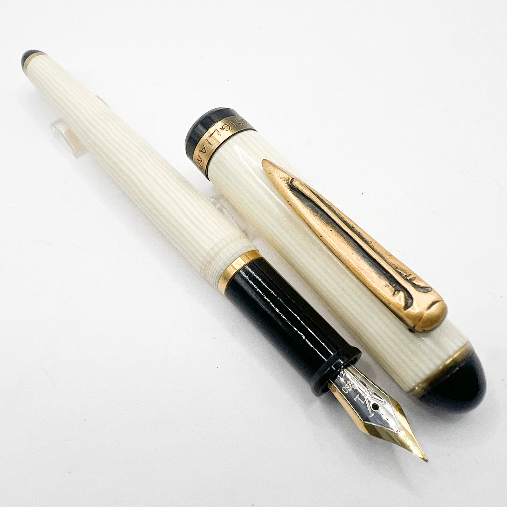Francois Yves Luthier Modigliani White Limited Edition Fountain Pen - Fine 18kt Gold Nib