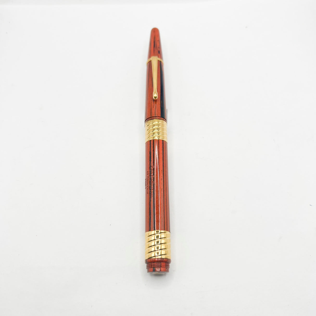 Bexley Woodgrain Ebonite Taper Cap Fountain Pen Limited Edition on behalf of Pen Collectors of America - Fine  18kt Gold Nib
