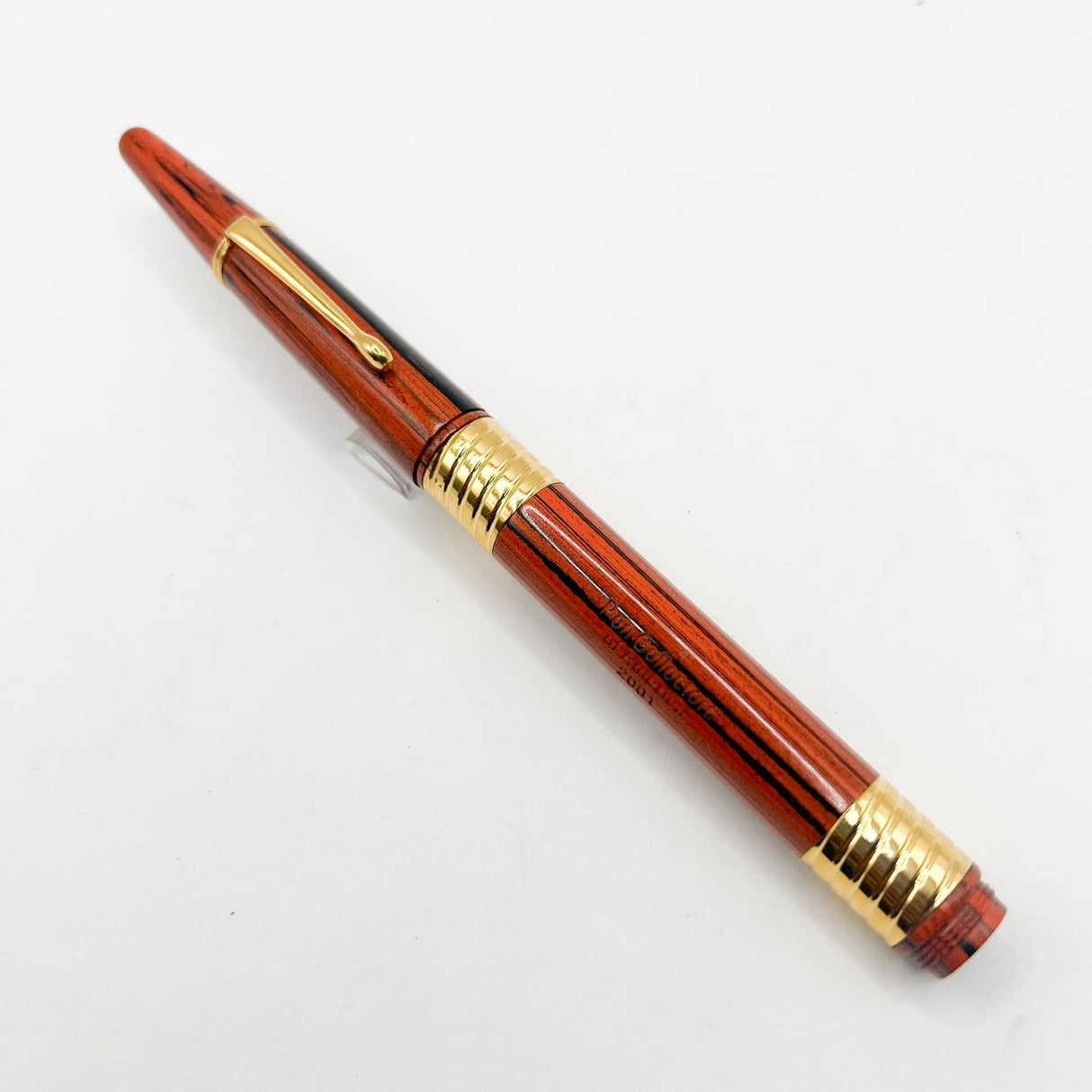 Bexley Woodgrain Ebonite Taper Cap Fountain Pen Limited Edition on behalf of Pen Collectors of America - Fine  18kt Gold Nib