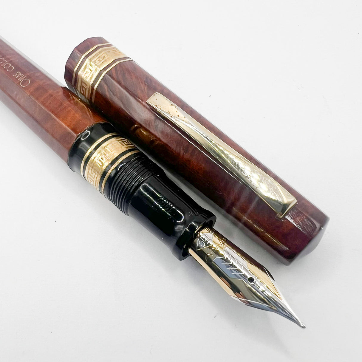 OMAS Cristoforo Colombo II Briar Wood Senior Paragon Fountain Pen - Medium 18kt Gold Nib