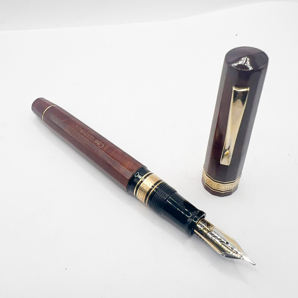 OMAS Cristoforo Colombo II Briar Wood Senior Paragon Fountain Pen - Medium 18kt Gold Nib
