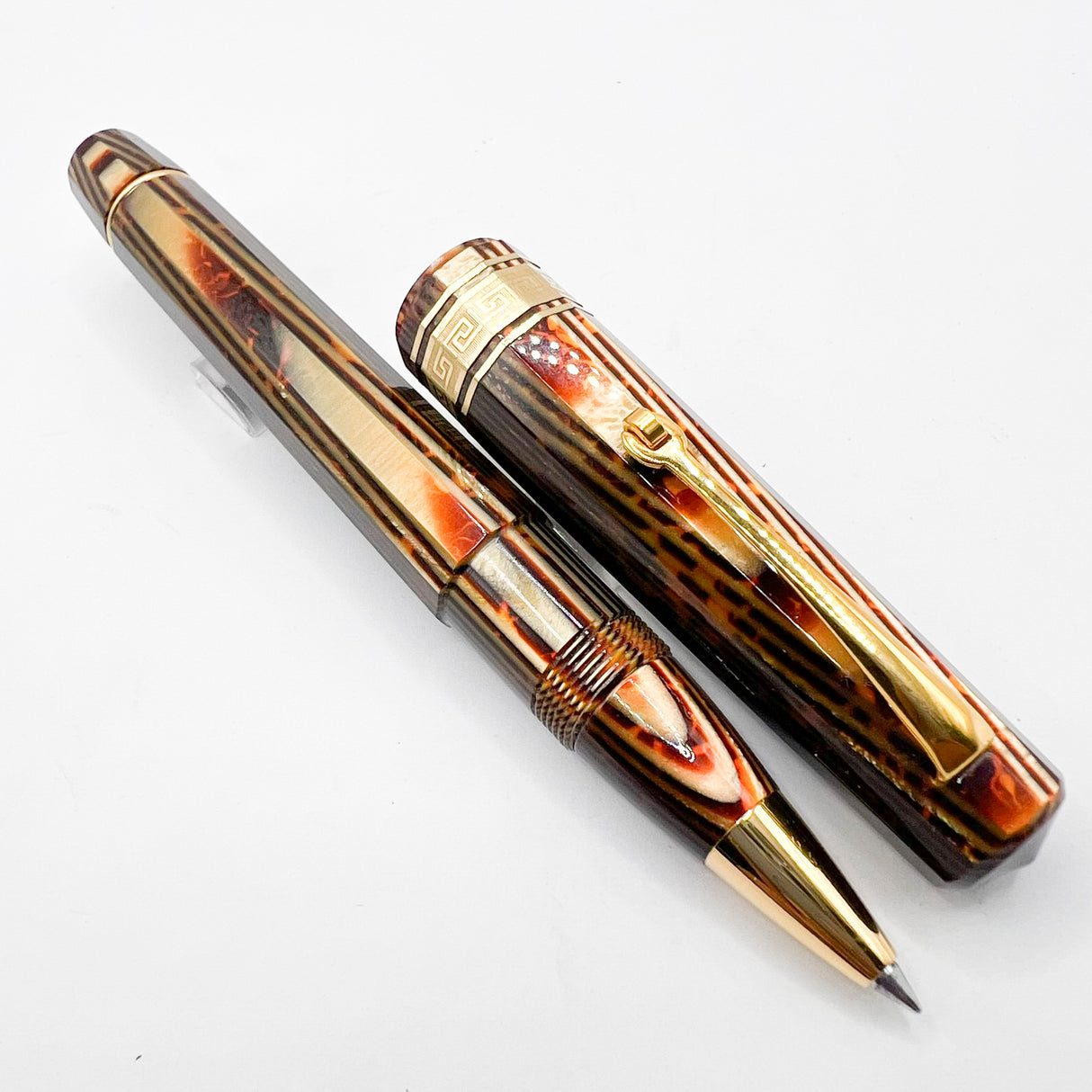 OMAS Paragon Exquisite Bronze Arco Celluloid Senior Size Rollerball Circa 1990's