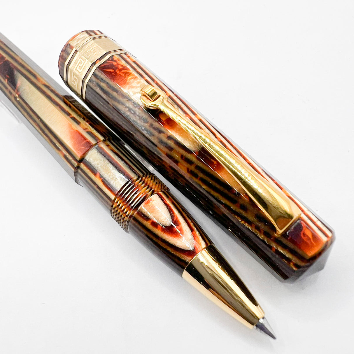 OMAS Paragon Exquisite Bronze Arco Celluloid Senior Size Rollerball Circa 1990's