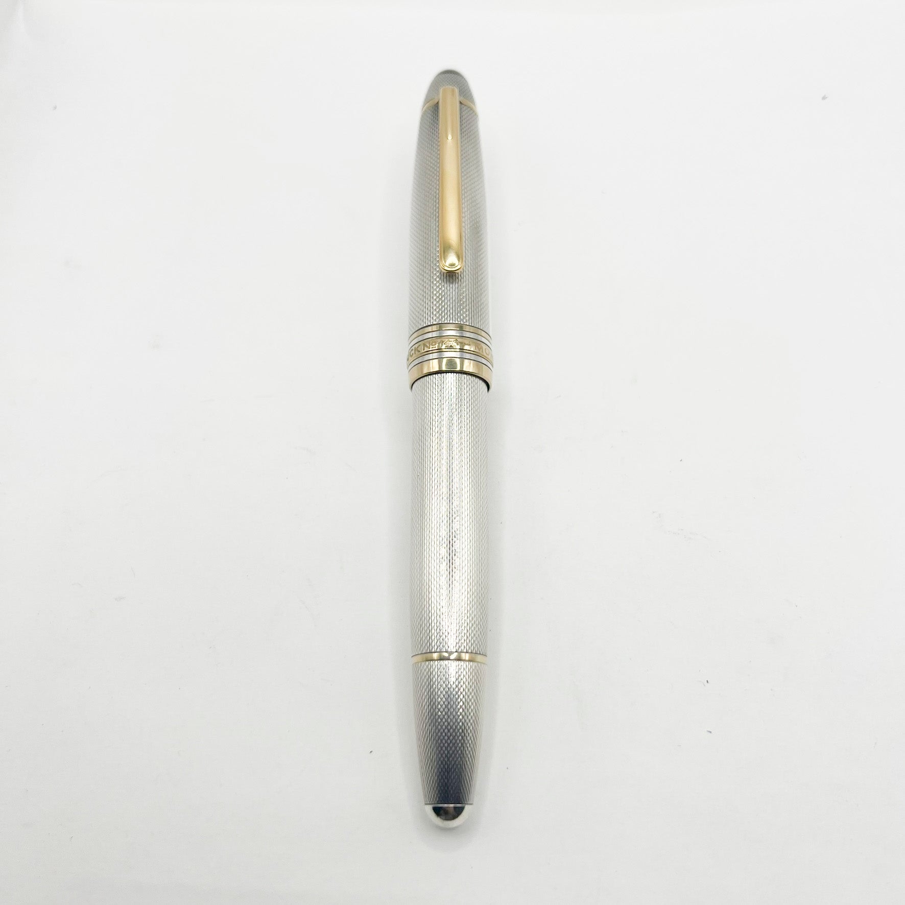 Montblanc Meisterstück Solitaire LeGrand Barleycorn Sterling Silver  #146S Fountain Pen - Flexible Fine 18kt Gold Nib