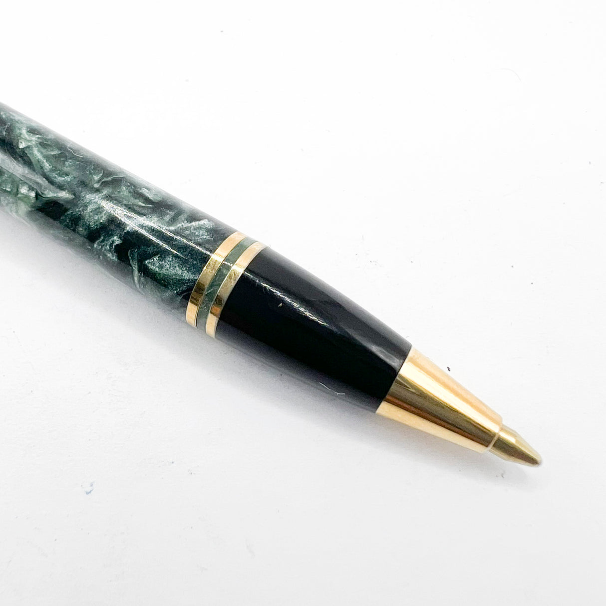 Parker Duofold Marbled Green Cap Actuated Ballpoint Pen - Circa 1990 - Scarce!