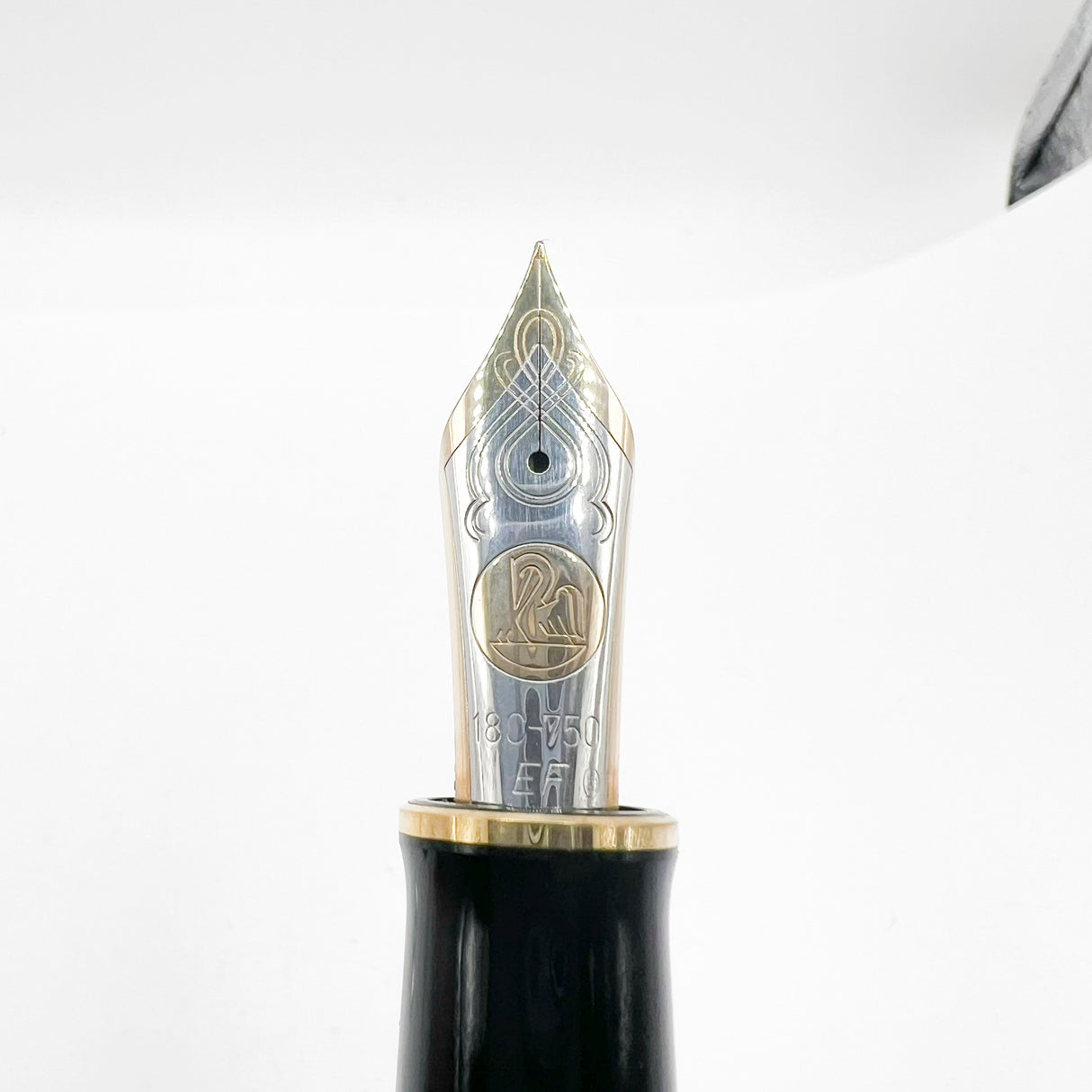 Pelikan Early Souveran M1000 Green Striped Barrel/Black Cap Fountain Pen - Extra Fine 18C Gold Nib