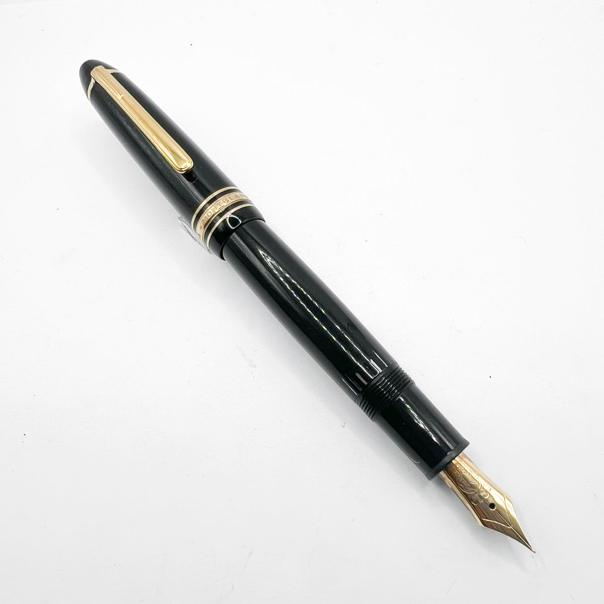 Montblanc Meisterstuck Black Resin #146 LeGrand Fountain Pen - Semi-Flex Extra Fine 14kt Gold Nib