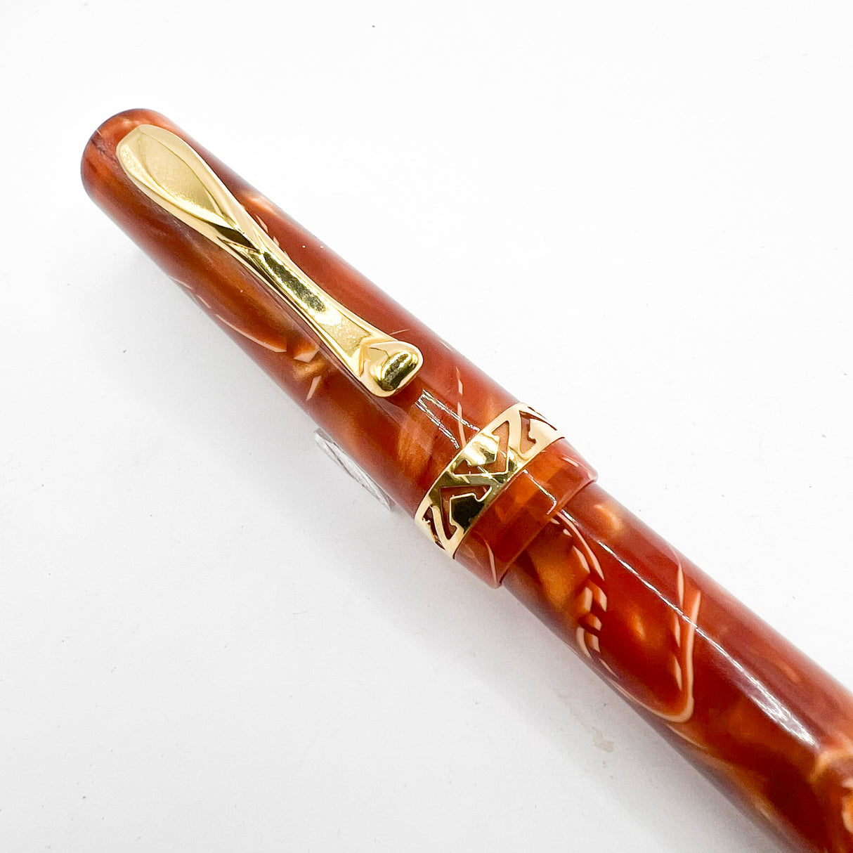 Visconti Marbled Amber Kaleido Fountain Pen - Medium 18kt Gold Nib