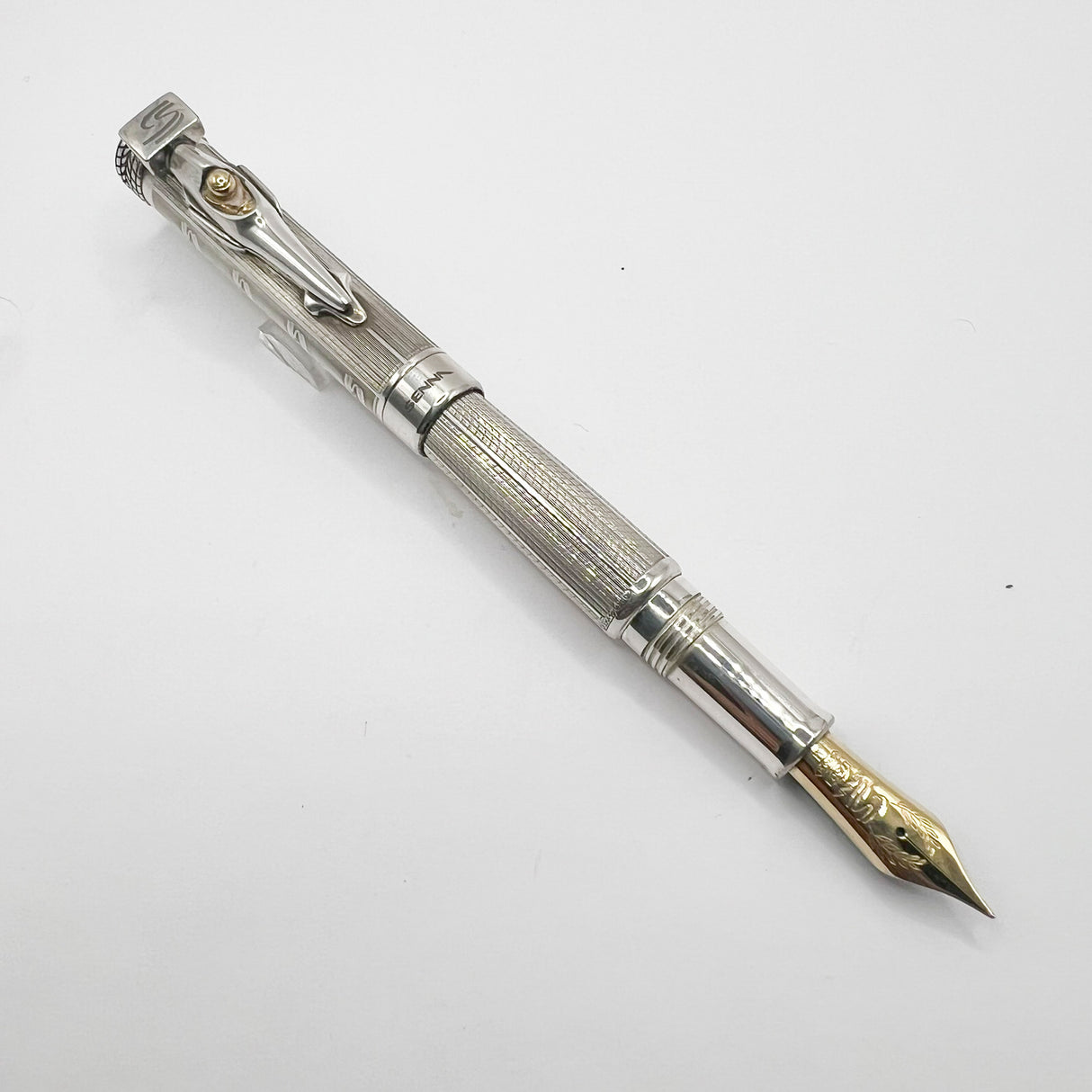 Montegrappa Ayrton Senna Limited Edition Sterling Silver Fountain Pen - Medium 18kt Gold Nib - A RARE Fountain Pen!