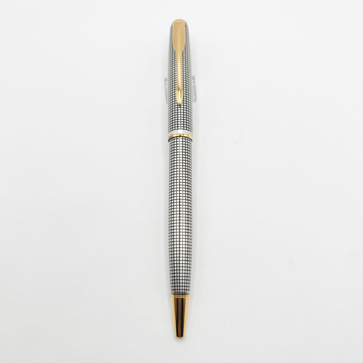 Parker Sonnet Sterling Silver Cisele Cross Hatch Design Ballpoint Pen - Circa 1997