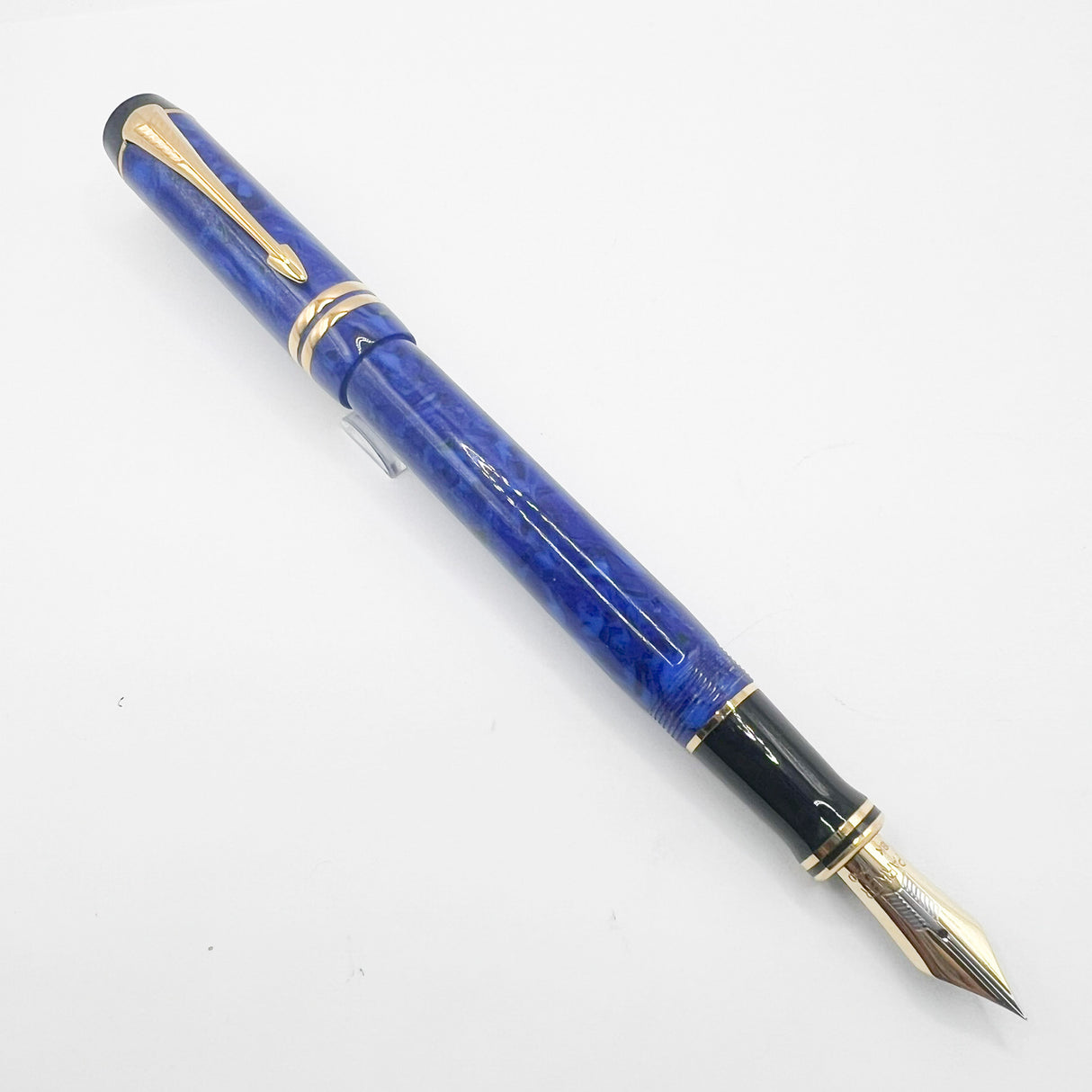 Parker Lapis Blue Duofold Centennial (Largest) Fountain Pen - Extra Fine 18kt Gold Nib