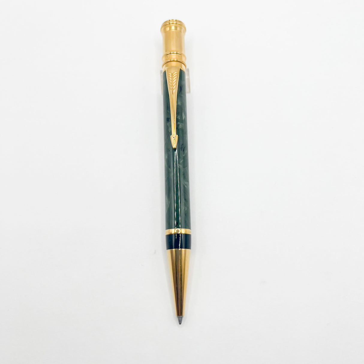 Parker Duofold Jade Marble (Grayish Green) Ballpoint Pen - Circa 2000