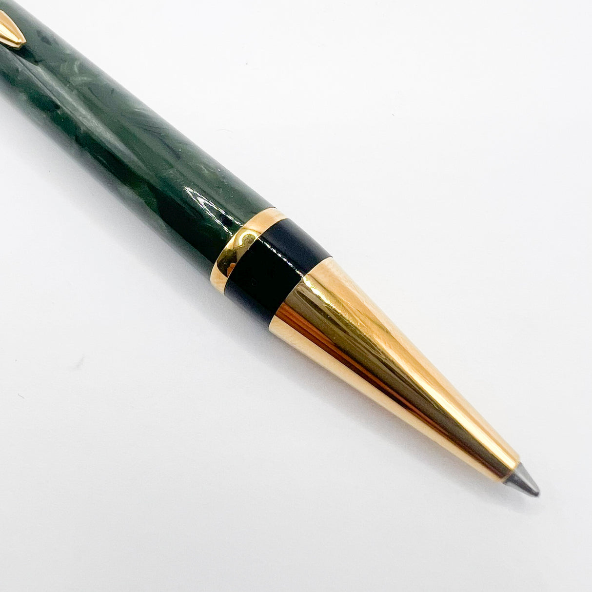 Parker Duofold Jade Marble (Grayish Green) Ballpoint Pen - Circa 2000