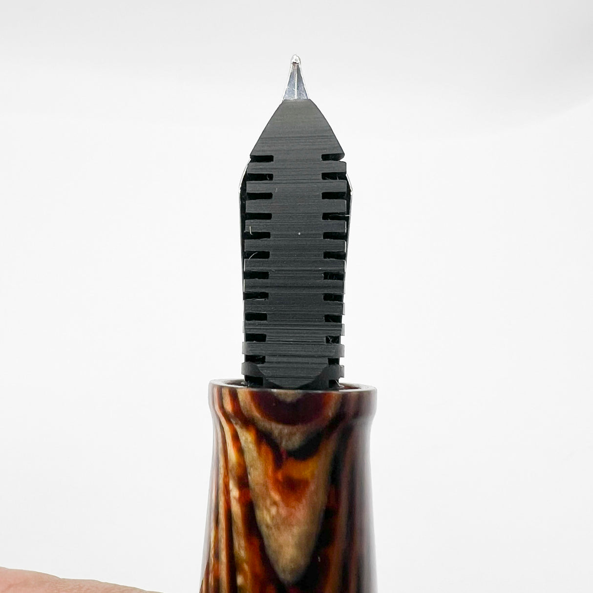 OMAS Arte Italiana Paragon Facetted Fountain Pen - Bronze Arco Celluloid Barrel/Vermeil Cap - Fine 18kt Gold Nib